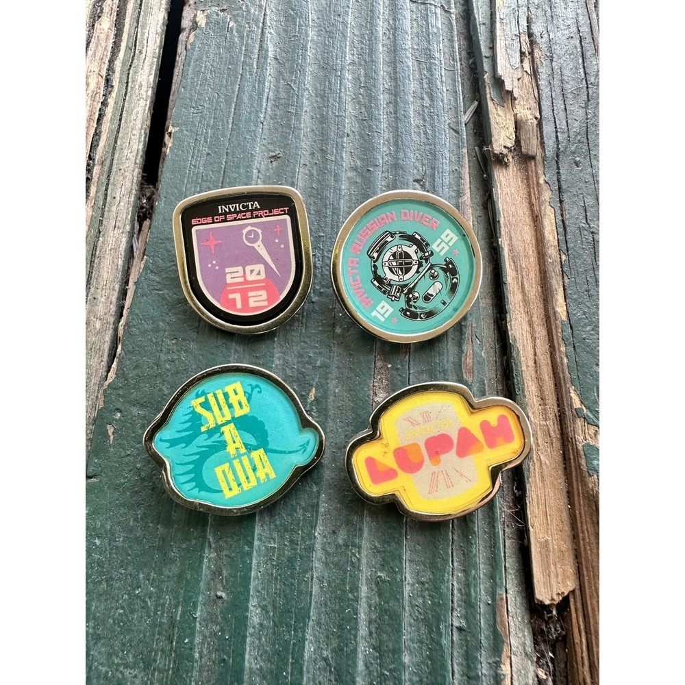 INVICTA‎ Watch Lapel Pins Set Of 4 Lupan SUBAQUA 2012 1959 Swiss Made